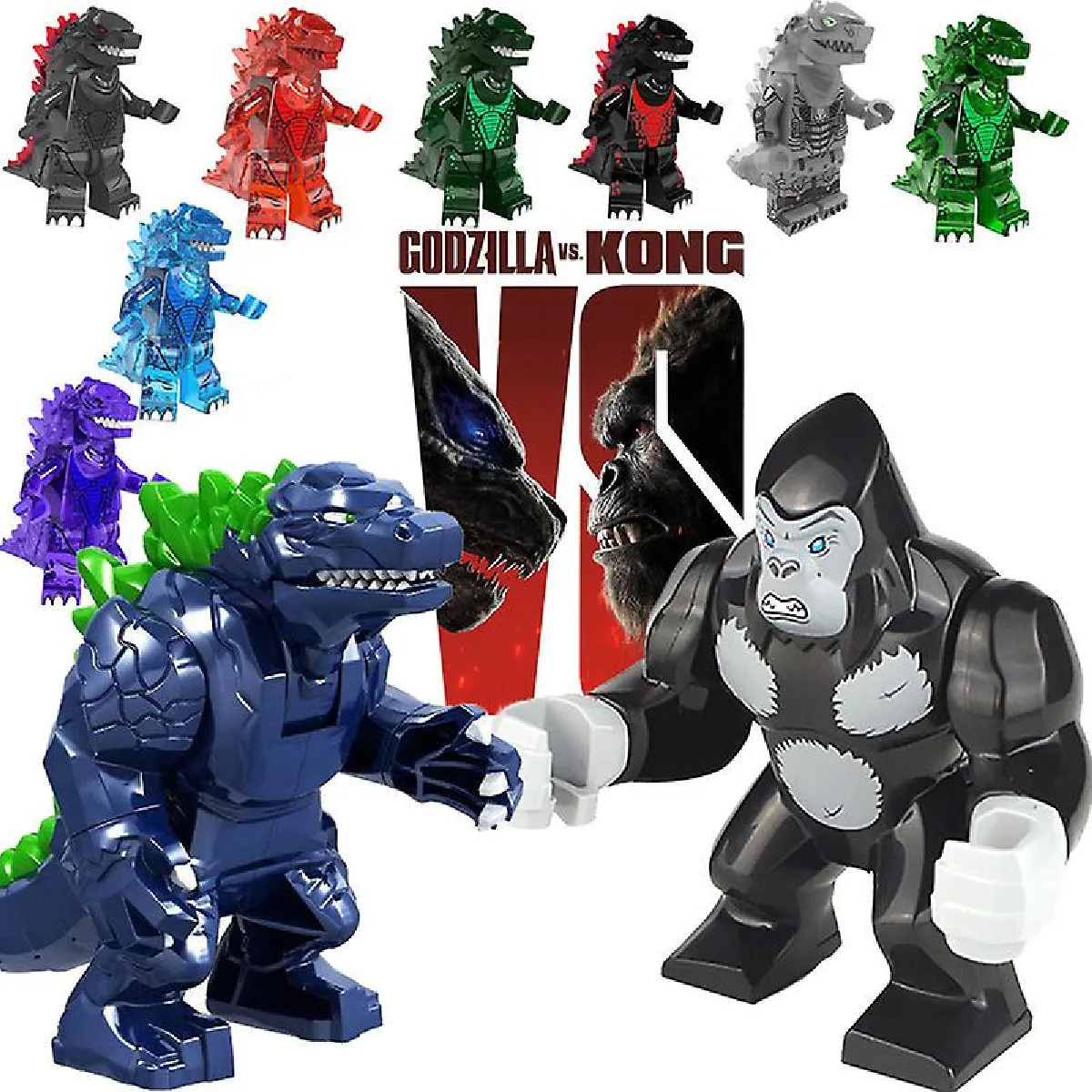 Godzilla et King Kong Film Blocs de construction Mini poupées Chimpanzé Petites particules Blocs d'assemblage Poupée Jouet (Type B)