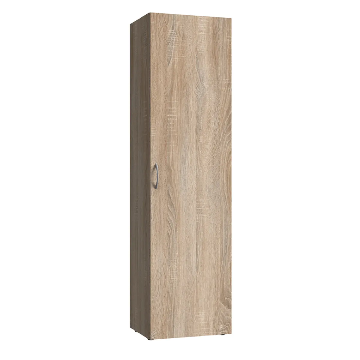 Armoire, meuble de rangement avec 6 tablettes coloris Imitation chêne - longueur 50 x hauteur 185 x profondeur 40 cm