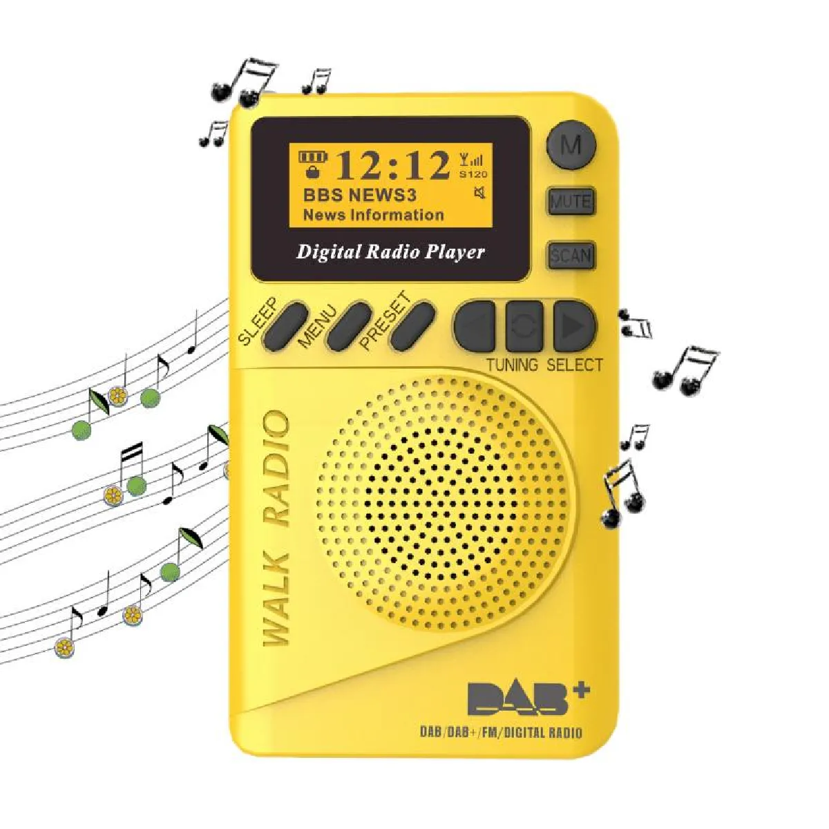 2021 Nouveau Mini Pocket AM/FM Radio Meilleure réception Radio portable rechargeable avec lecteur MP3 Support TF Card - Radio