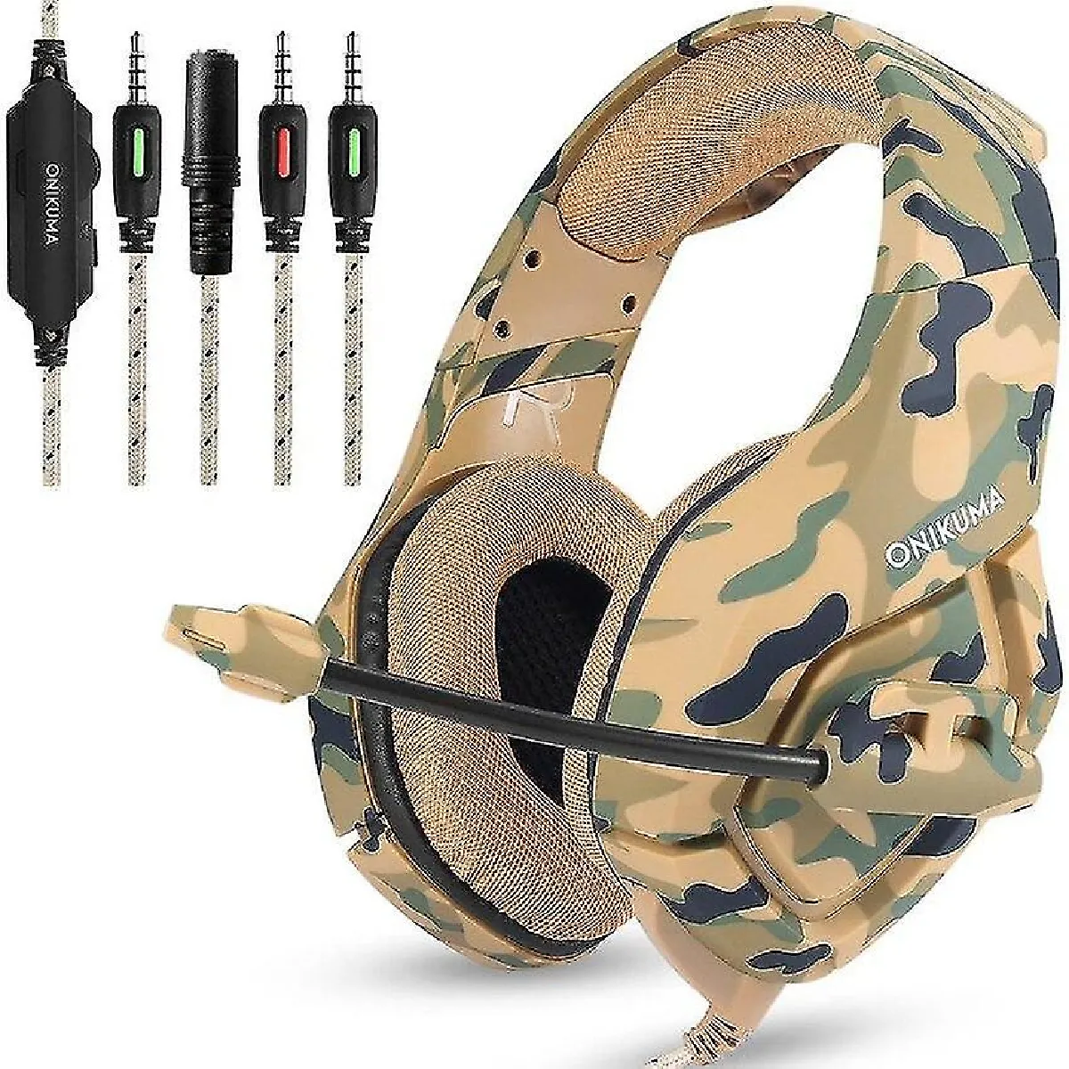 Casque camouflage basse casque jeux casque jeux micro pour téléphone portable tablette