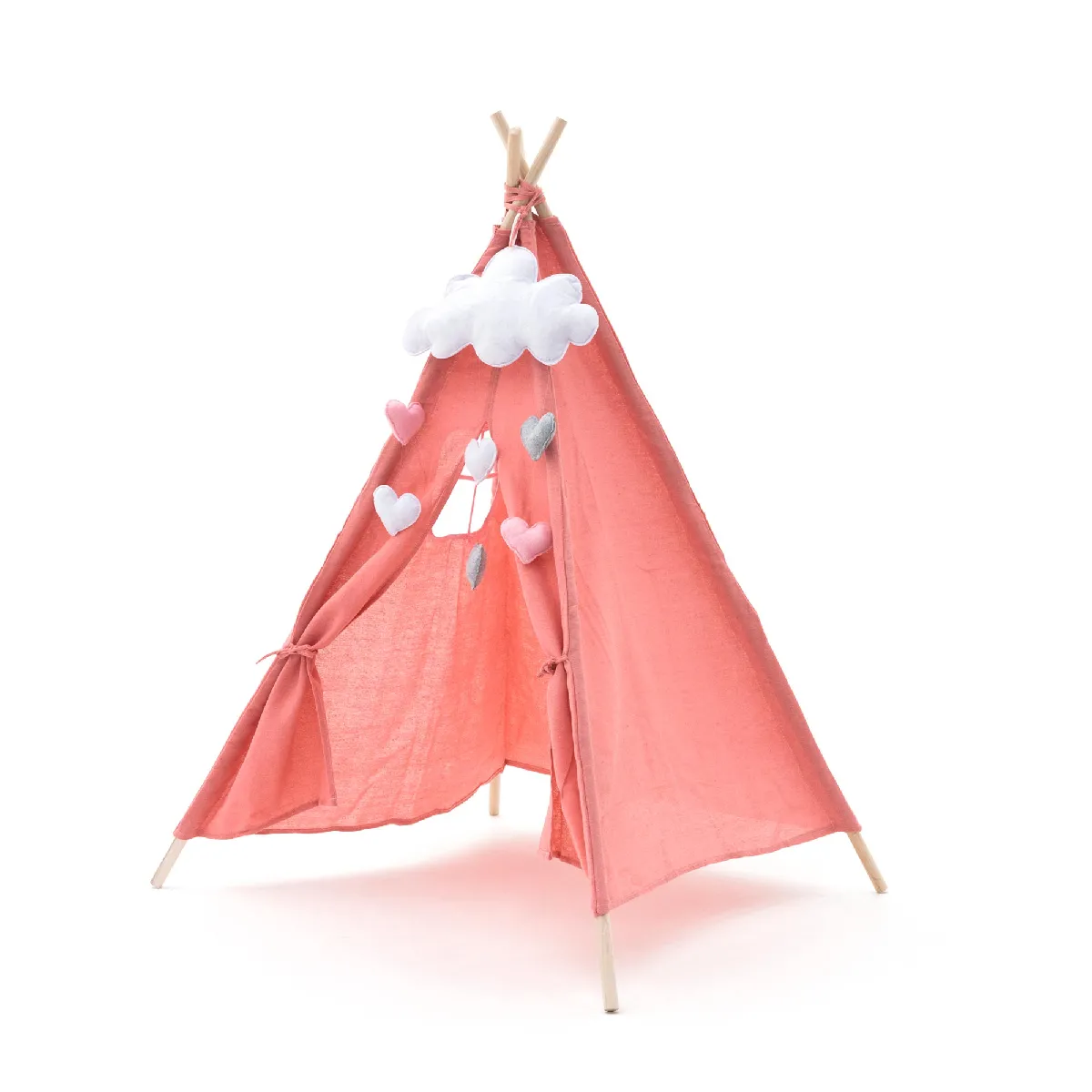 Tipi d'Enfant Montessori Robincool Kalpana 80x80x110 cm Pliable Usage Intérieur et Extérieur Fabriqué en Tissu Rose