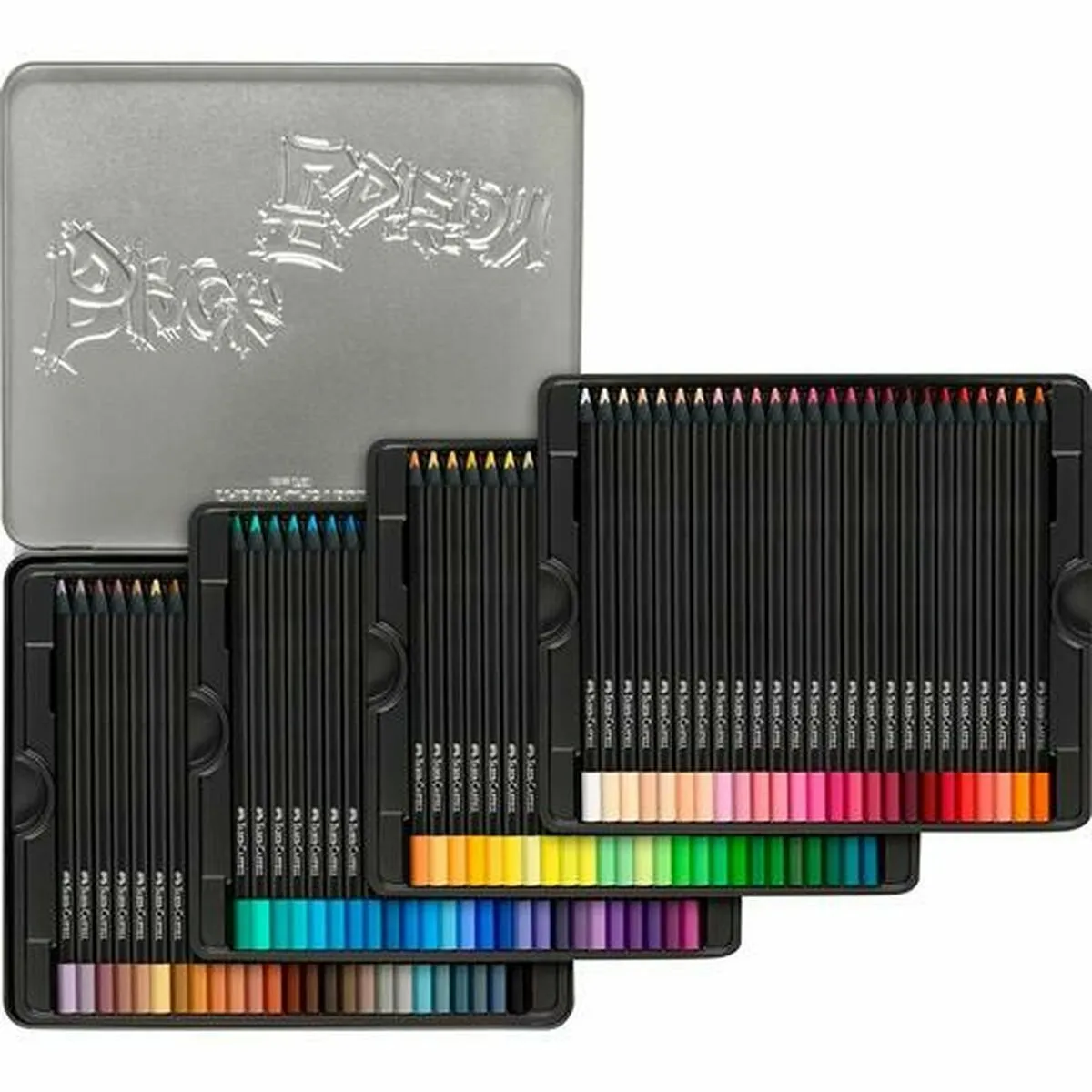 Crayons de couleur Faber-Castell Black Edition étui métallique 100 Pièces Multicouleur