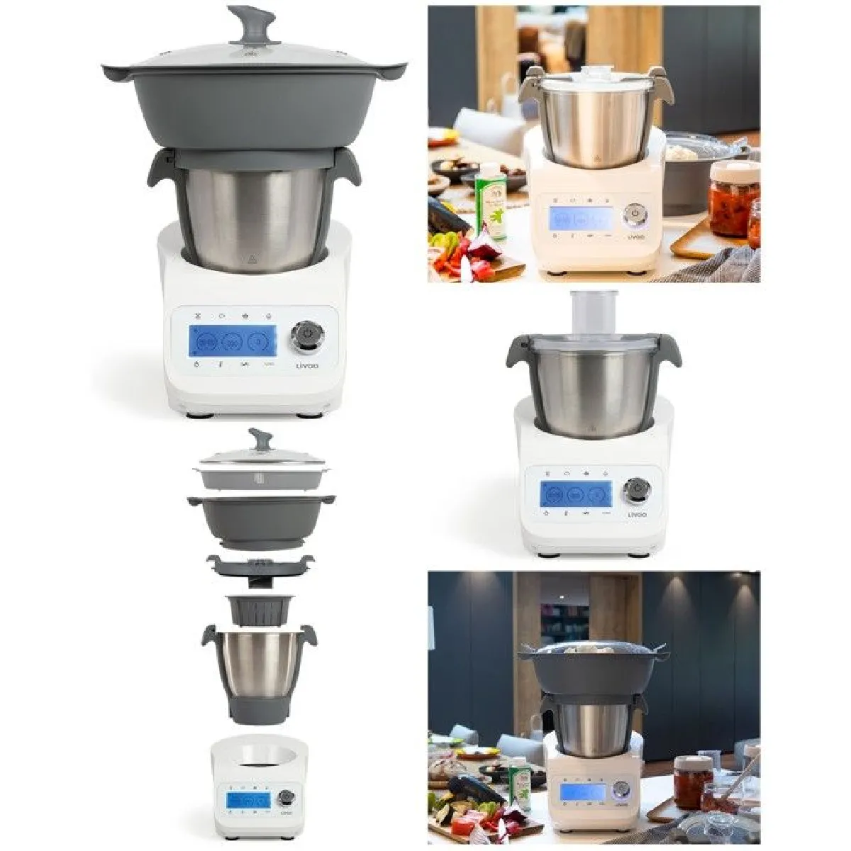 Robot de cuisine blender Balance intégrée 3.5L Super Cooker écran LCD cuire, cuire à la vapeur, mijoter, créer des sauces, hacher, f