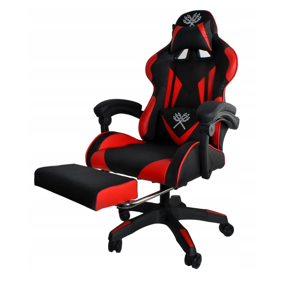 GAMER Fauteuil de bureau siège gaming dossier inclinable avec repose-pieds Rouge