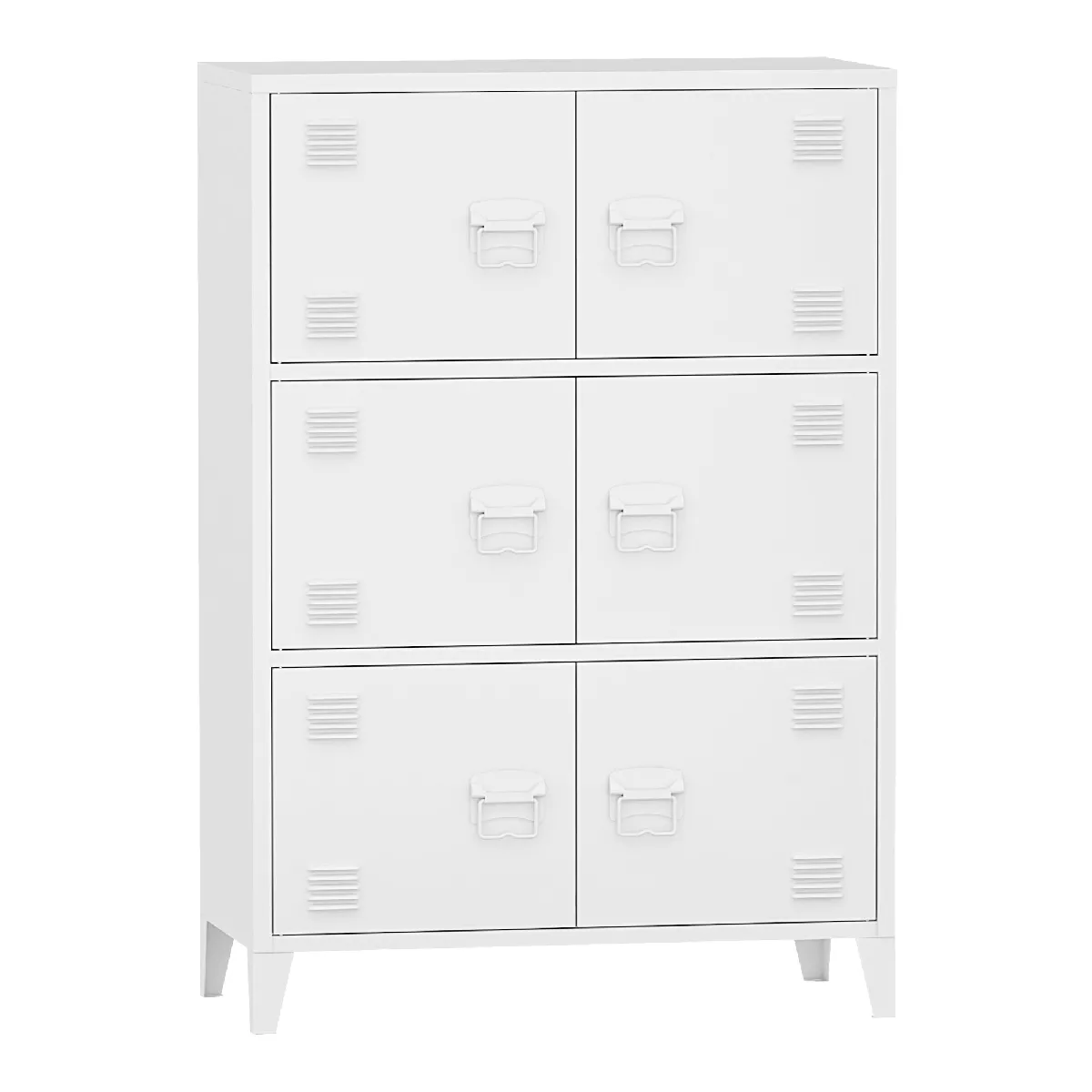 Armoire de bureau casier de bureau meuble de rangement pour salon bureau chambre atelier métallique acier 113 x 80 x 40 cm blanc 03_0006324