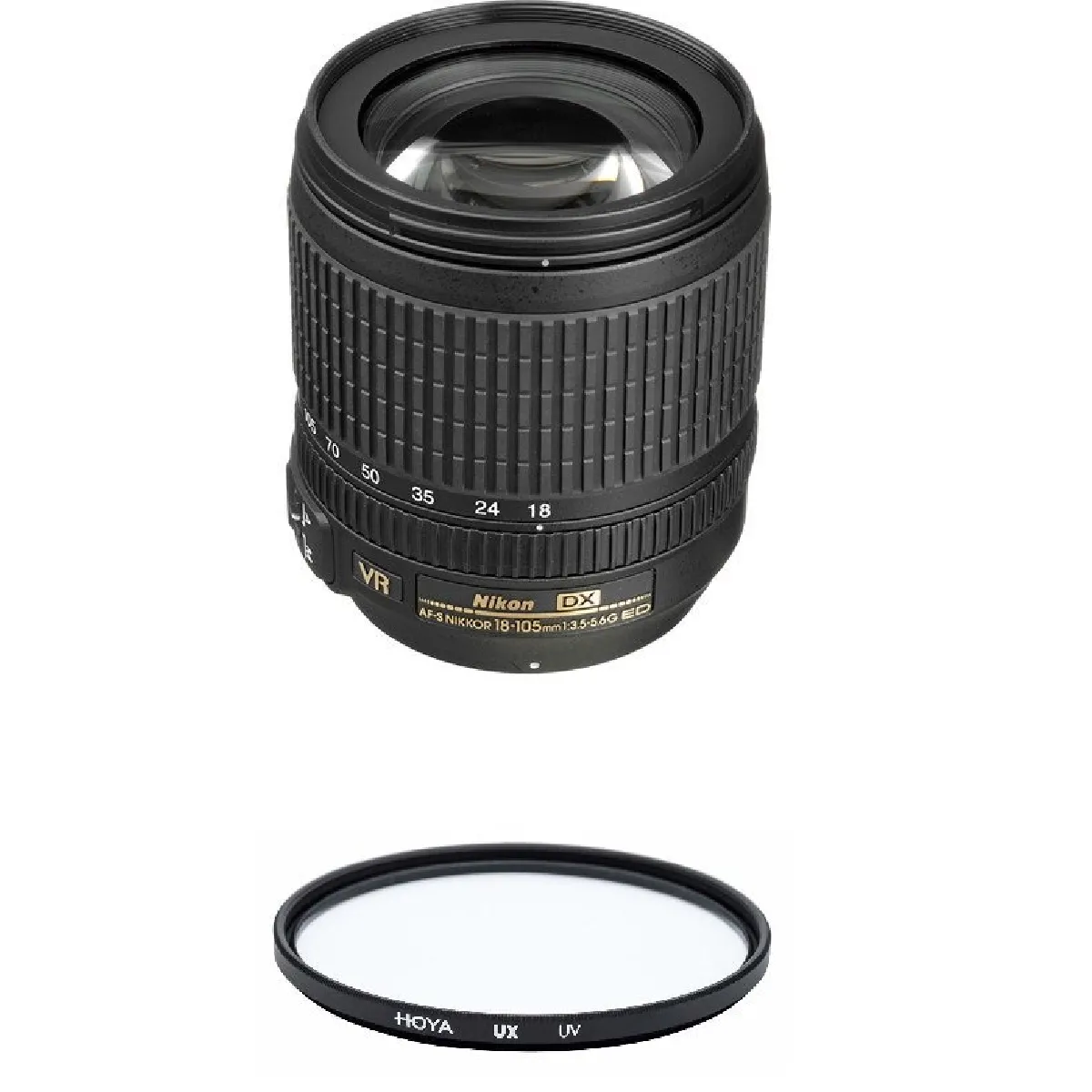 NIKON AF-S 18-105MM F3.5-5.6G ED VR + HOYA UX UV 67mm Filter