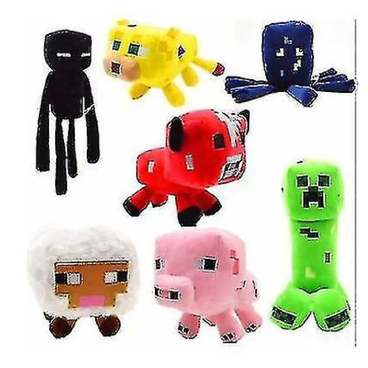 7pcs minecraft peluche jouet plante grimper câlin animal moelleux enfants cadeau