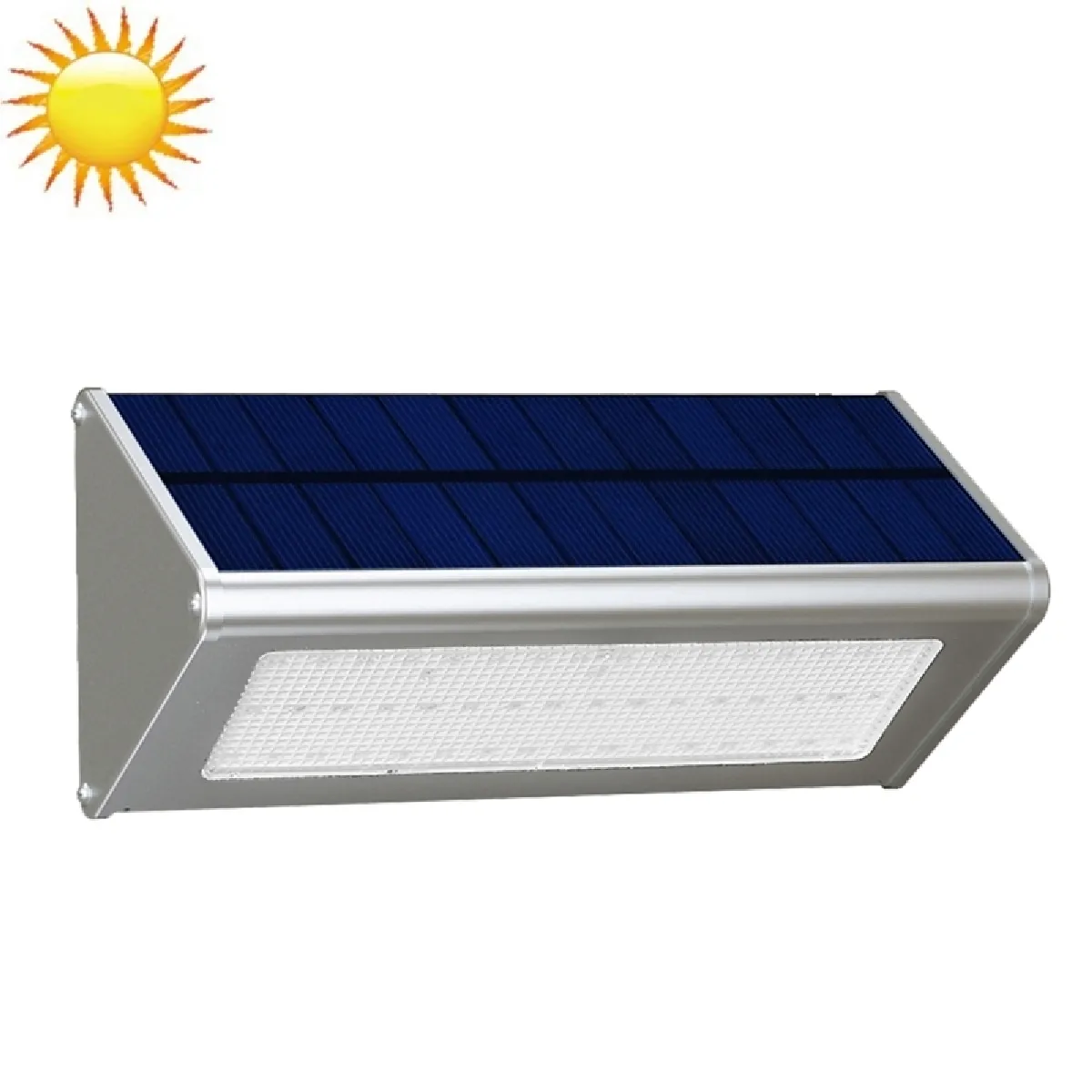 LED Avec panneau solaire argent pour Jardin / Cour / Camping Extérieur HBT-1606 5.0 V 3.2 W 800 LM 48 SMD 2835 Capteur de Radar de Mouvement Triangle Économie D'énergie Applique Murale avec et Interrupteur Caché