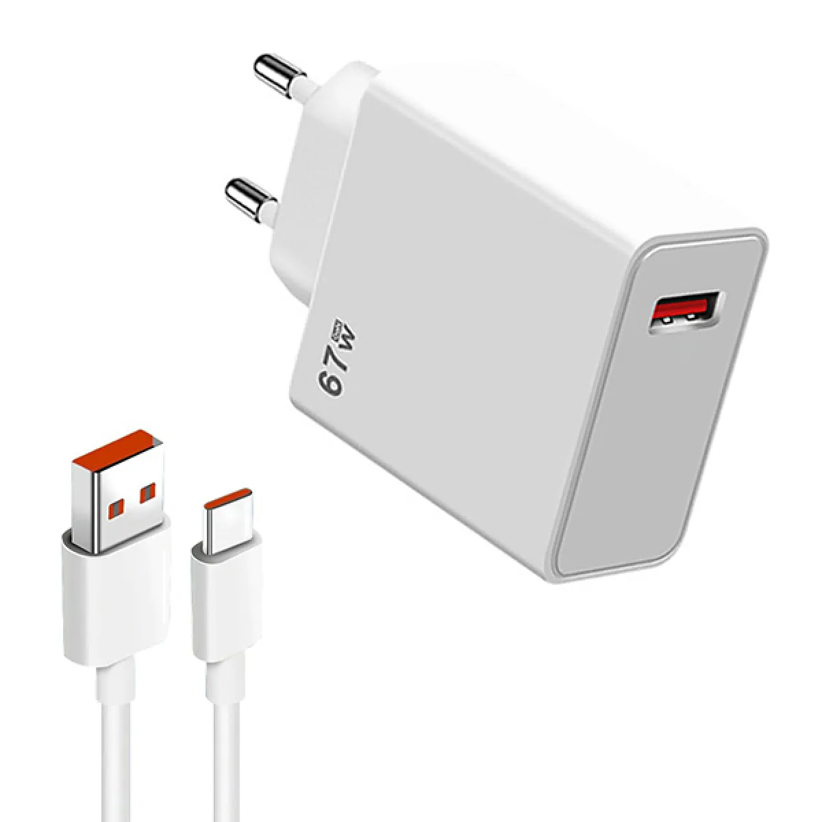 Câble de Charge Turbo Fast Charge 6A 120W USB A - Type-C 1M pour Xiaomi - Blanc