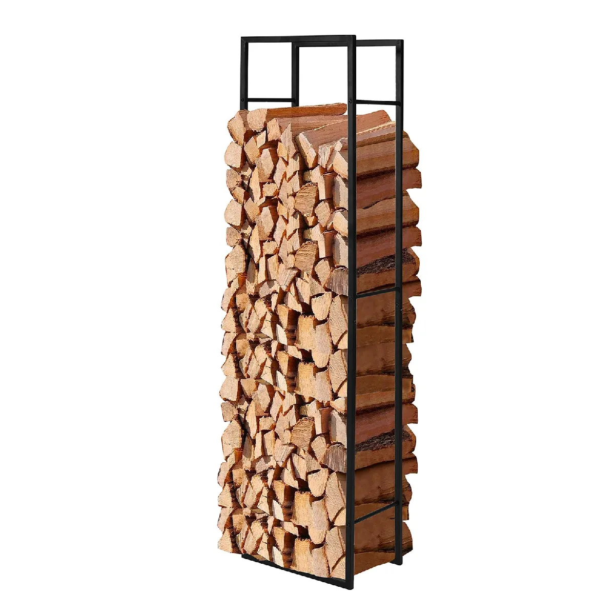 SoBuy SDA03-SCH Porte-Bûches de Cheminée Range-Bûches Solide en métal Support pour Bois de Chauffage Grande Capacité