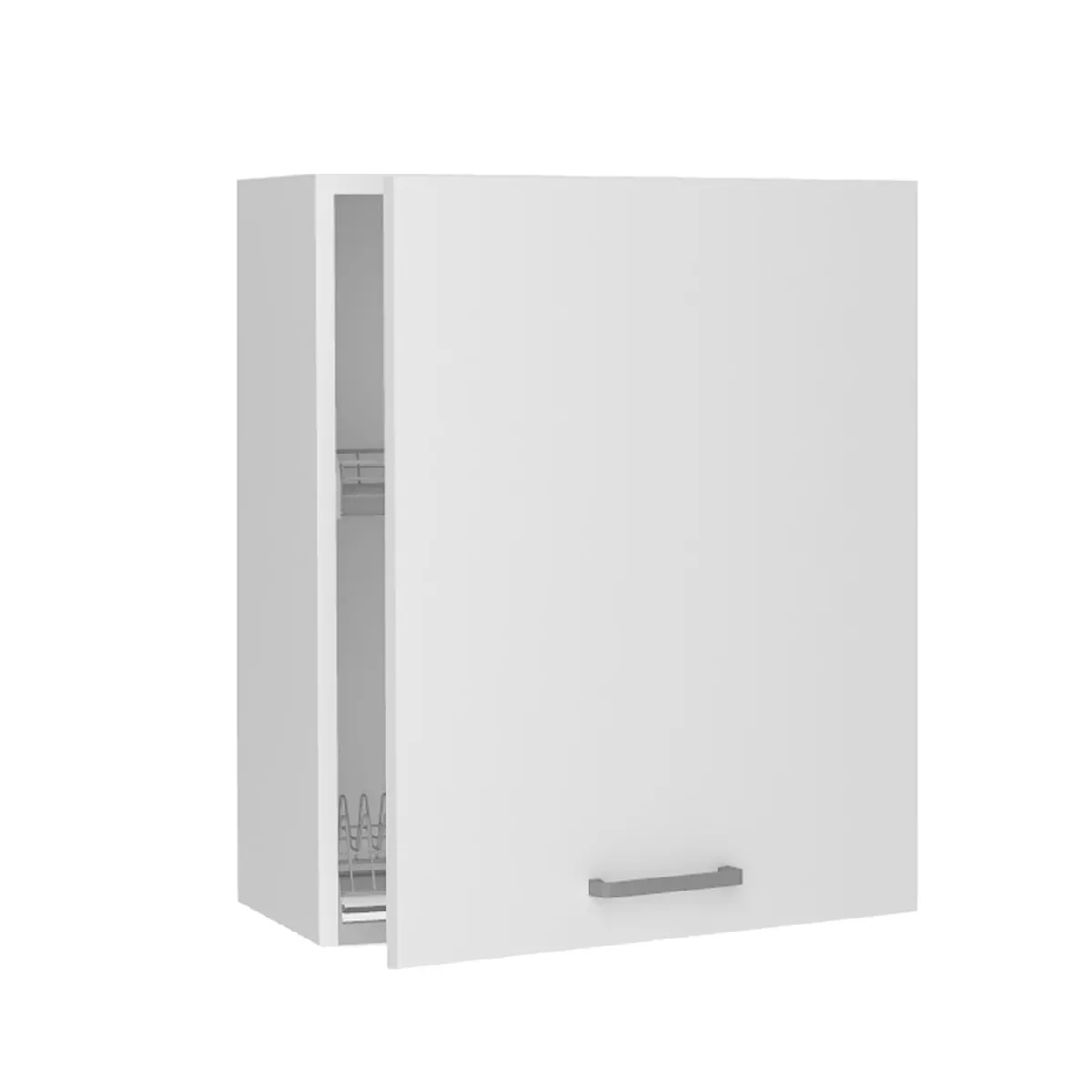 Meuble haut de cuisine coloris blanc avec 1 porte - longueur 60 x profondeur 28 x hauteur 72 cm