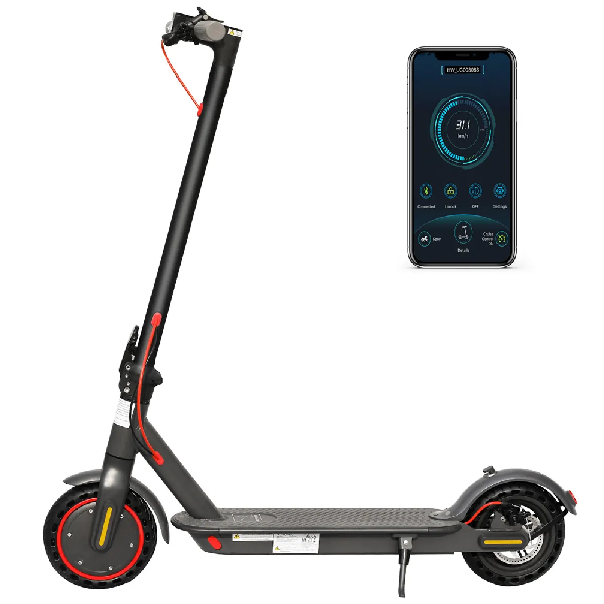 AOVOPRO Trottinette électrique ES80 Scooter - 350W - 10.5Ah - Noir