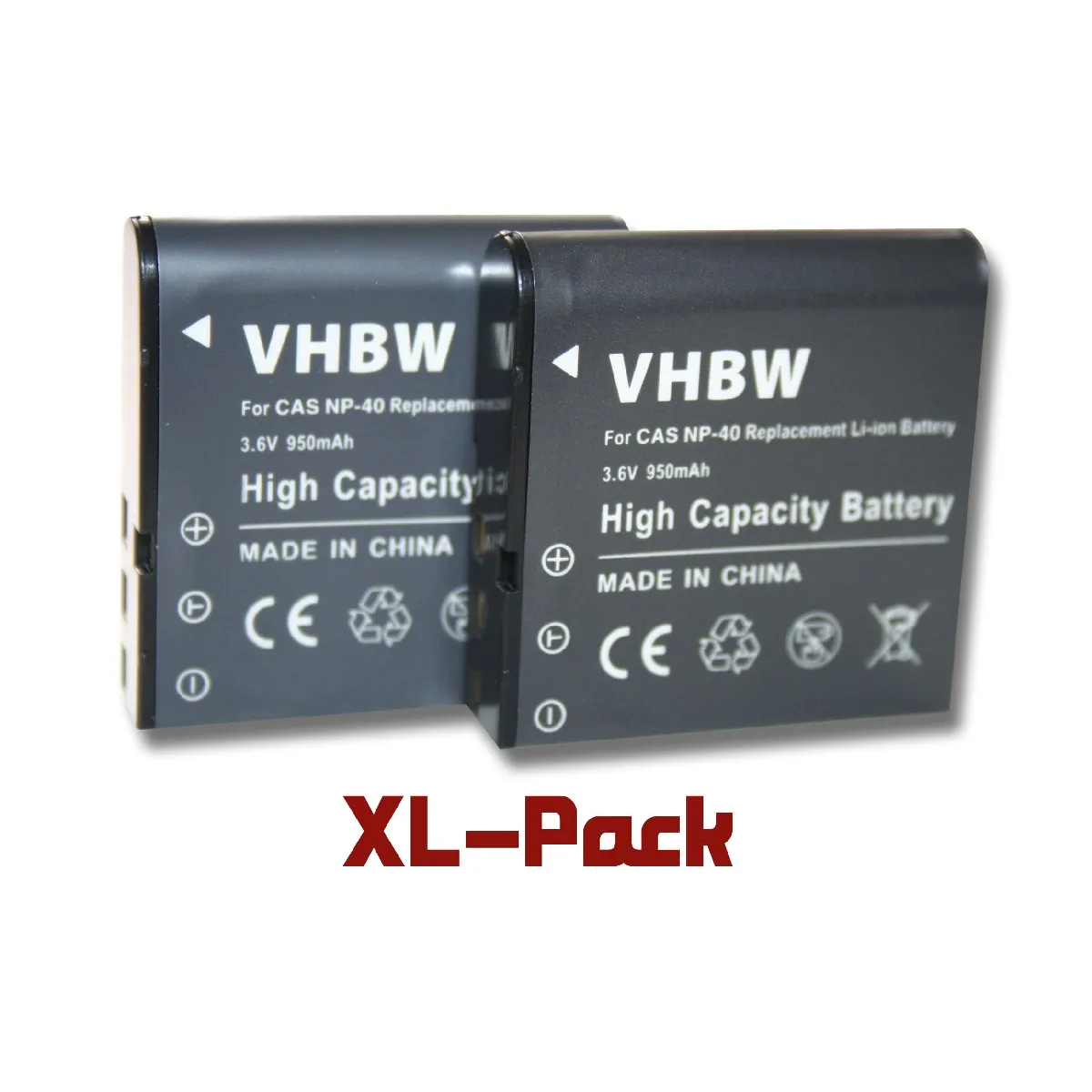 2x batteries vhbw Li-Ion 950mAh (3.6V) compatible avec appareil photo Kodak PixPro AZ421, AZ501 Astro Zoom, AZ521 Astro Zoom, AZ521, AZ522 et NP-40.