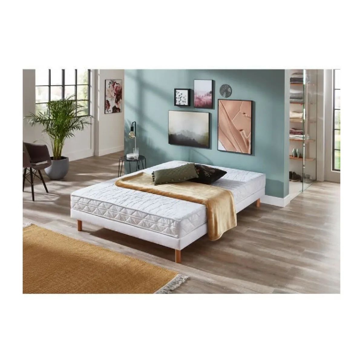 DORMIPUR Ensemble matelas + sommier 140 x 190 cm - Mémoire de forme - MEMORYTECH