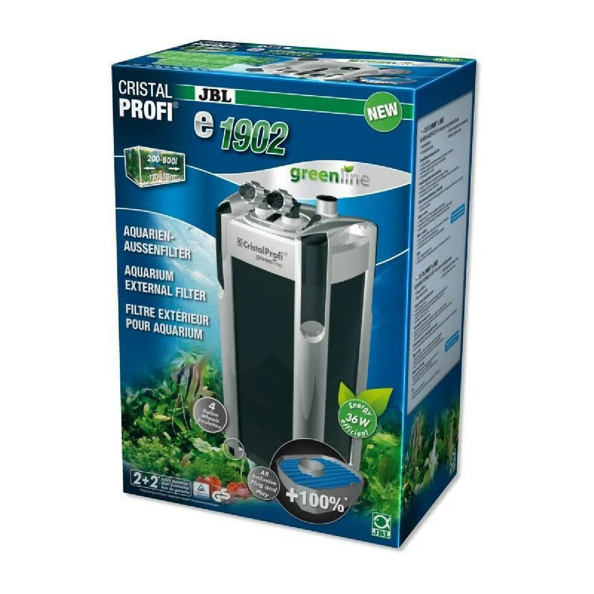 JBL Filtre exterieur Cristalprofi E1902 Greenline pour aquarium de 200 a 800 L