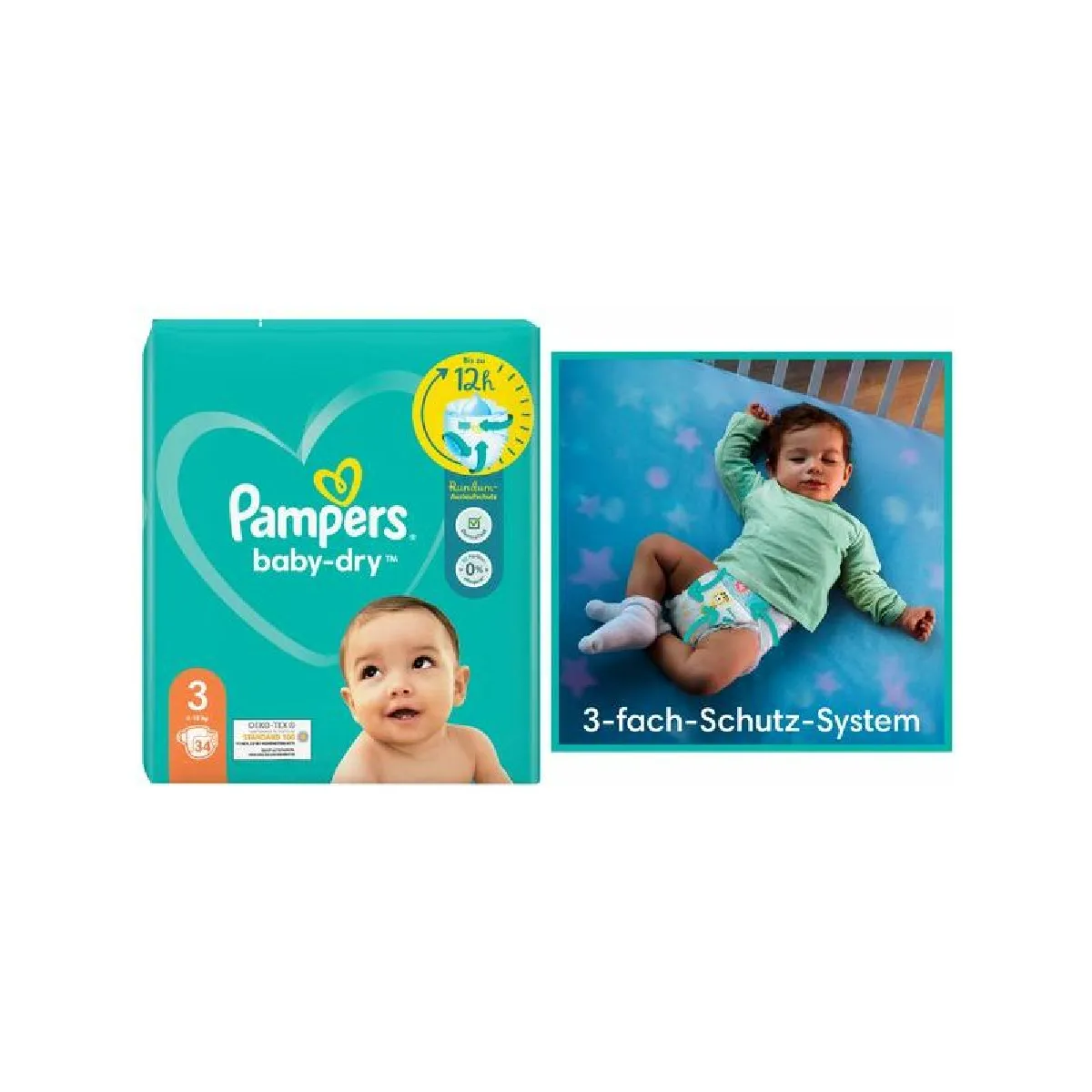 Pampers Couches baby-dry taille 5 Junior, 11-16 kg ()