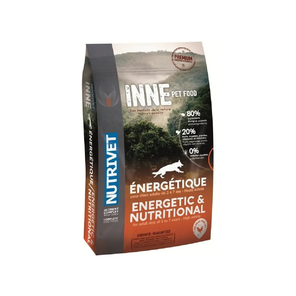 NUTRIVET Croquettes au poulet Inne Energétique - Pour chien adulte - 12 kg