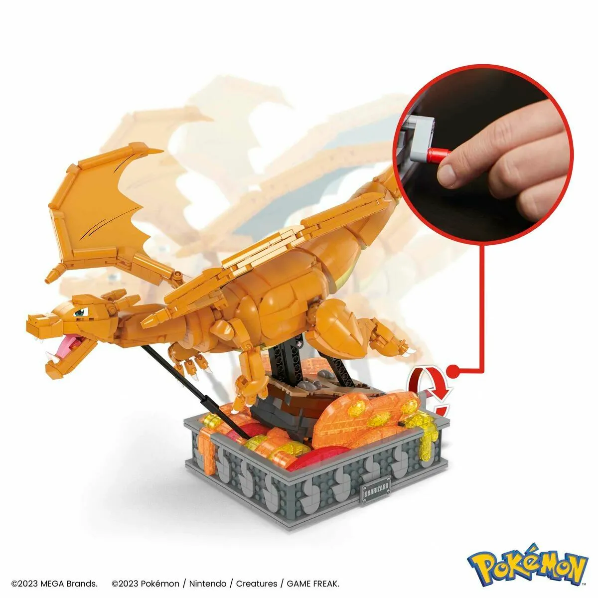 Mattel Pokemon Jeu de construction Mega Construx Dracaufeu en mouvement 30 cm Briques blocs Rue du Commerce