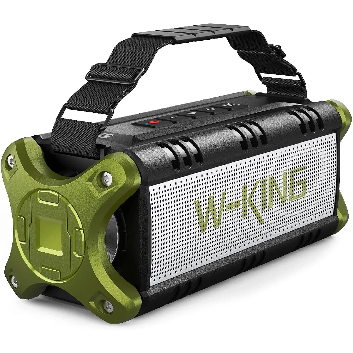 W-KING 50W (70W Peak) haut-parleur Bluetooth IPX6 étanche, 24 heures de fonctionnement, banque d'alimentation 8000mAh, portée de 30 mètres, haut-parleur bluetooth portable jukebox carte NFC TF(Vert)