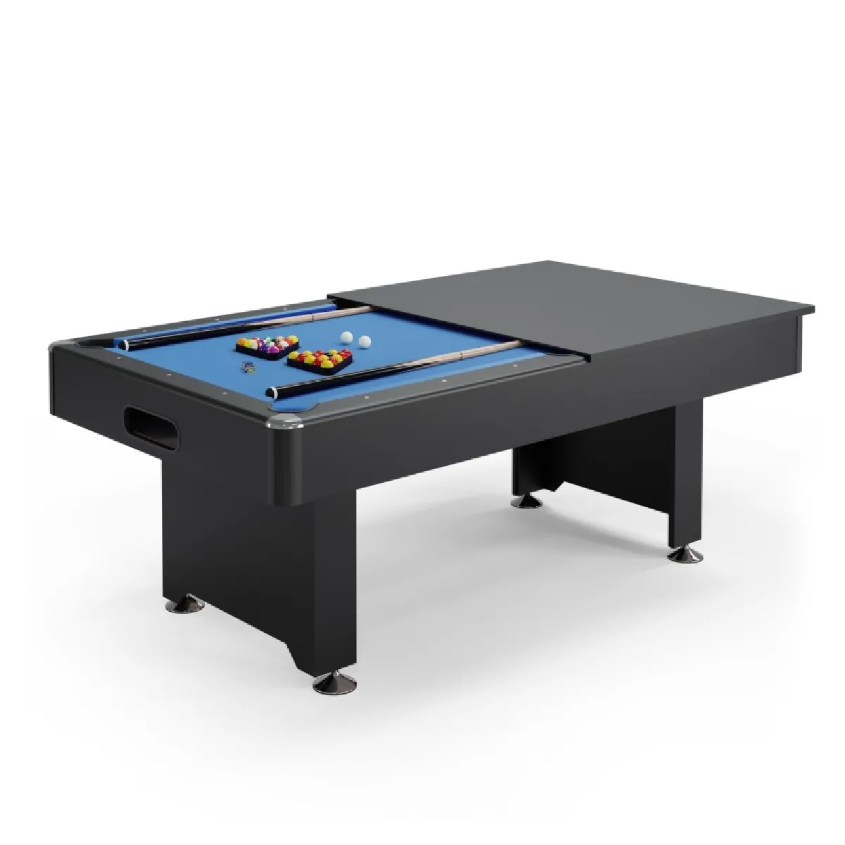 Billard Américain convertible Table dinatoire - 213 x 121 x 80 cm - Retour de boules automatique et Accessoires inclus