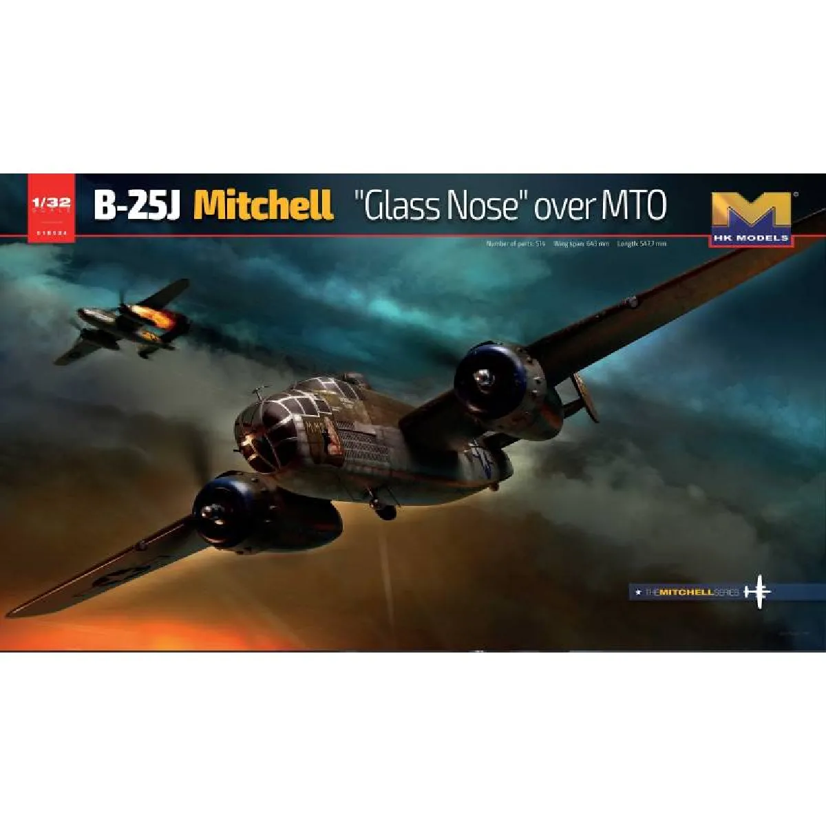 Maquette Avion B-25j Mitchell Glass Nose Over Mto