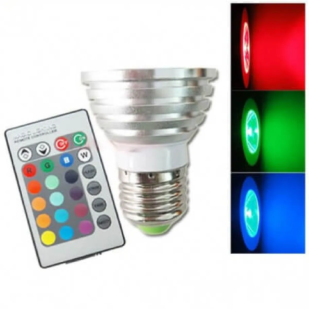 Ampoule LED E27 RGB 15 Couleurs télécommandée 3W