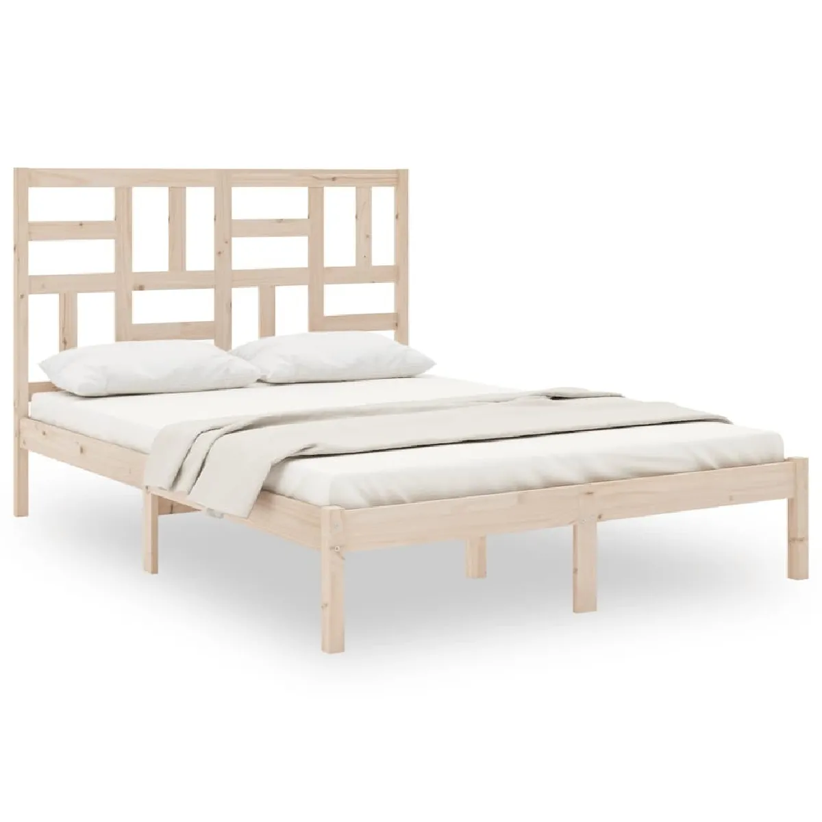 Lit Moderne Chambre - Cadre/structure de lit pour adulte Bois de pin massif 140x190 cm -MN31514