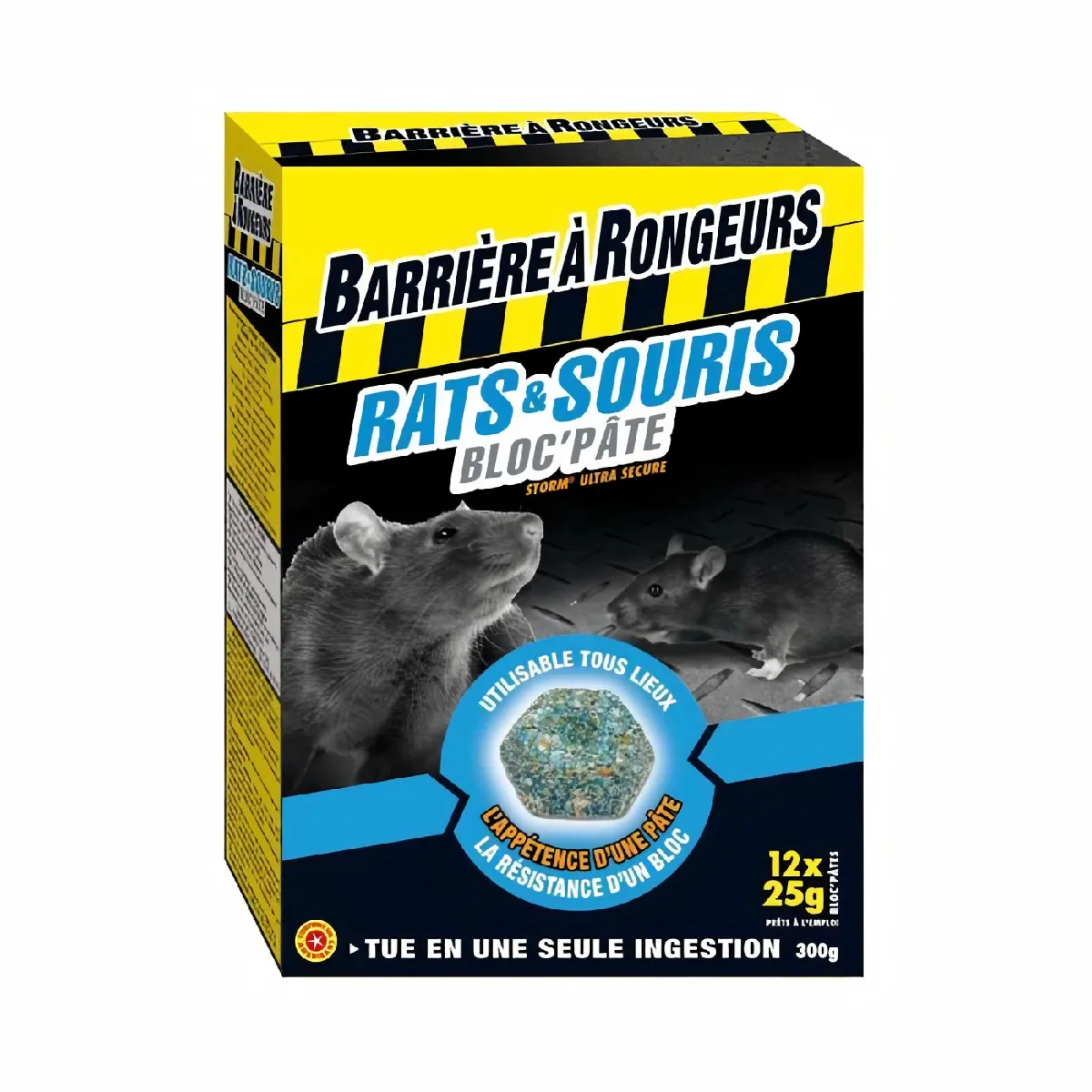 BARRIERE A INSECTES Bloc pâte appât Rats et Souris - 300 g