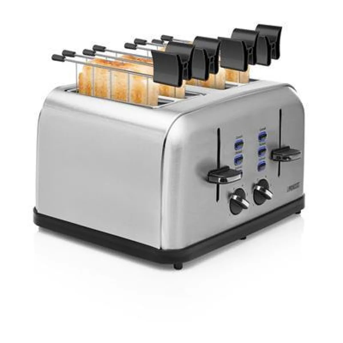 grille pain Toaster en inox avec 4 fentes 1750W gris