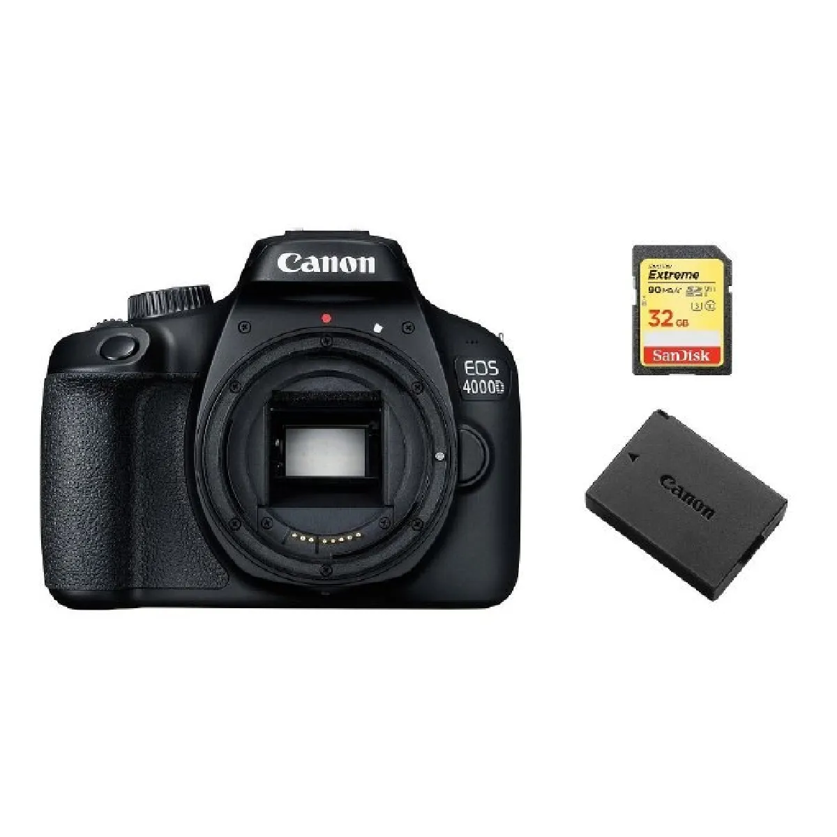 CANON EOS 4000D Body Black + 32GB SD card + LP-E10 Battery