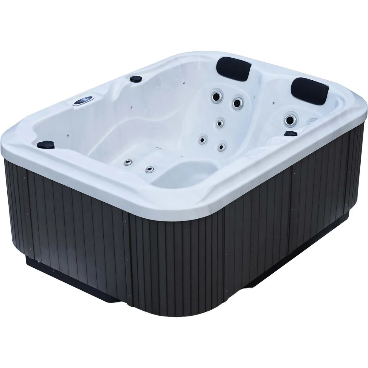 Spa rigide gris et blanc marbré jets et leds Costa (3 places dont 2 allongées).