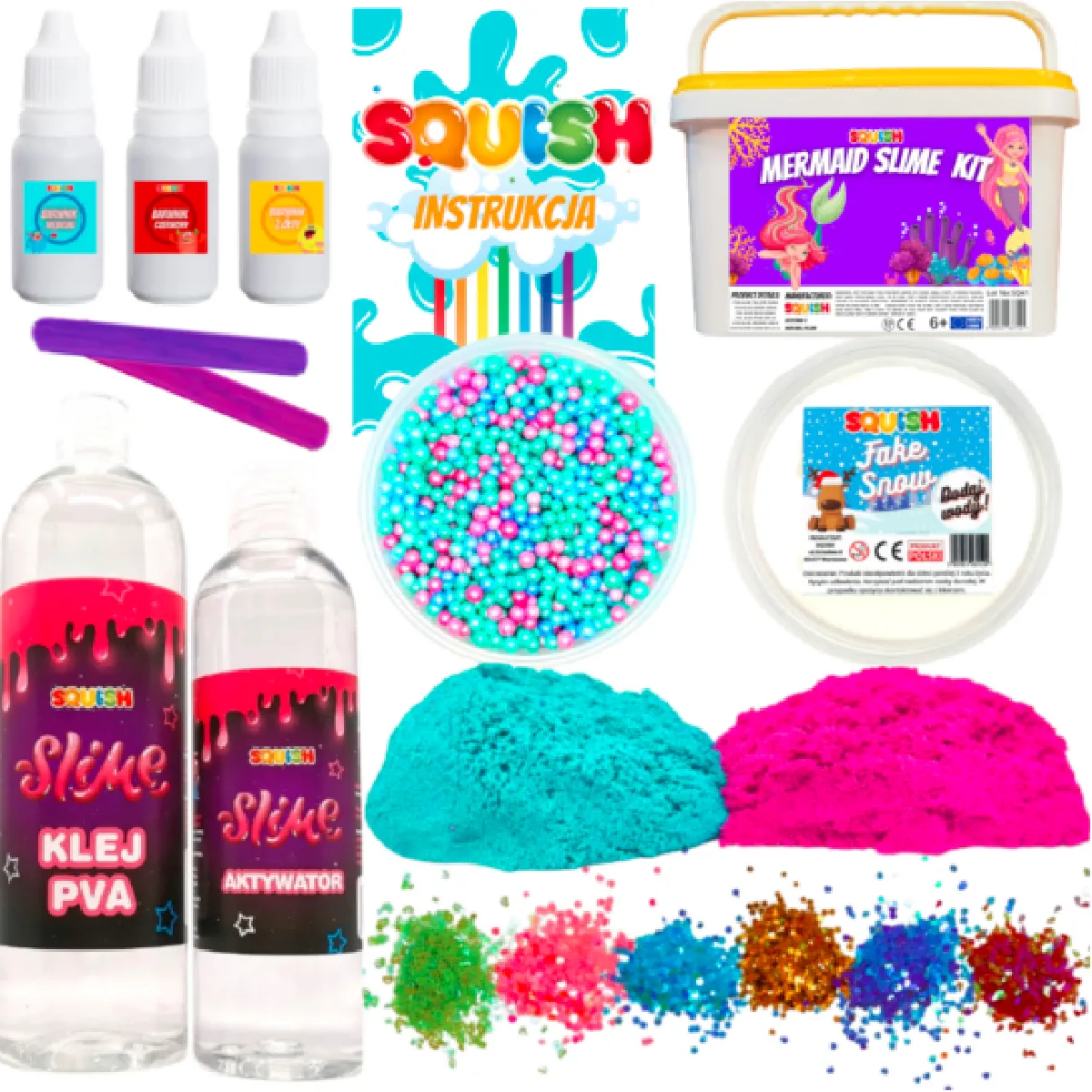 Set de slime Mermaid - Squish - 15 éléments, idéal comme cadeau