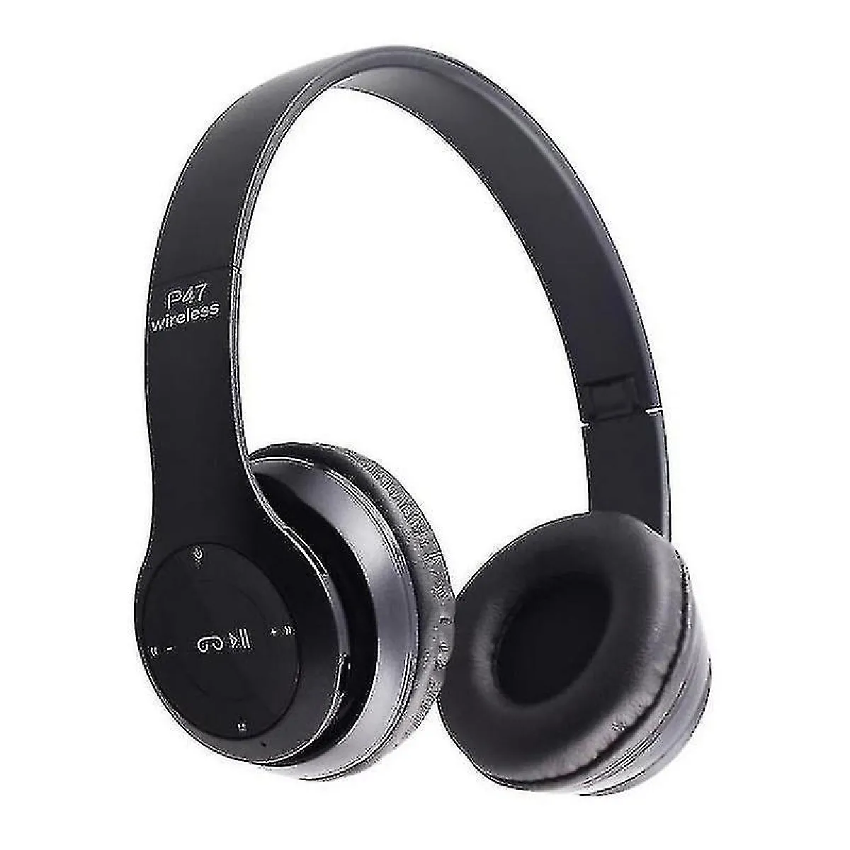 Casque bluetooth sans fil casque casque casque bruit annulation pliable (noir)