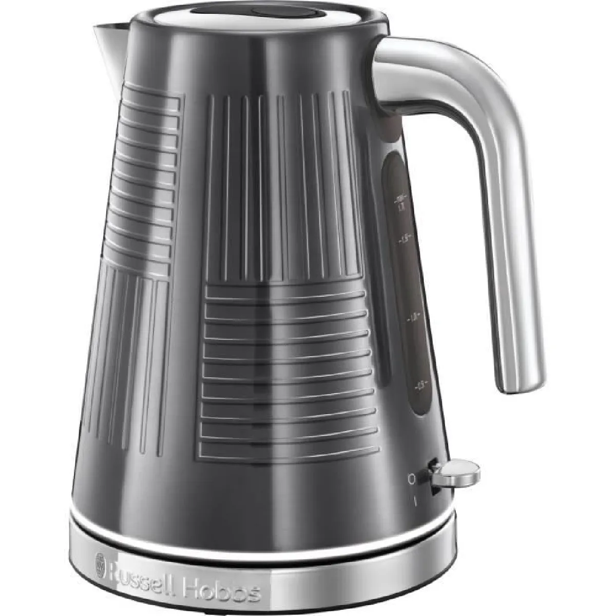 Russell Hobbs 25240-70 Bouilloire 1,7L Geo Steel, Ebullition Rapide, Illumination claire a la Base, Design Premium