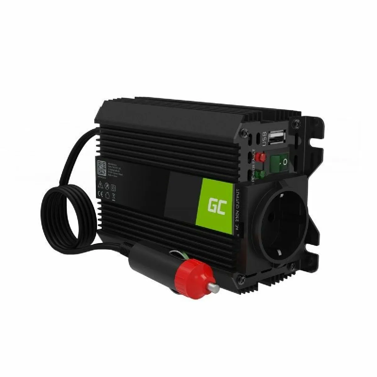 Green Cell Pro 150W/300W 12V 220V/230V Convertisseur de Tension Voiture Solaire Modifiée Volts Sinus Power Inverter sinusoïdale DC AC, Onduleur Transformateur