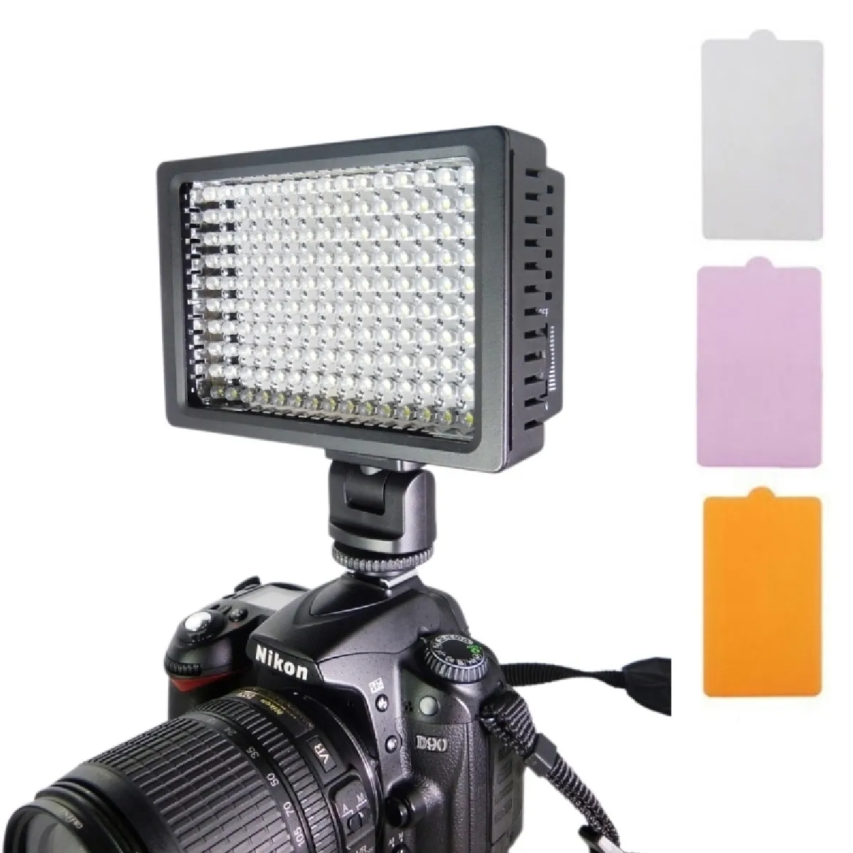 Panneau LED Appareil Photo pour Canon, Nikon, de DSLR avec 3 plats de filtre Lumière blanche de la HD 160 de la photographie sur Remplissez la