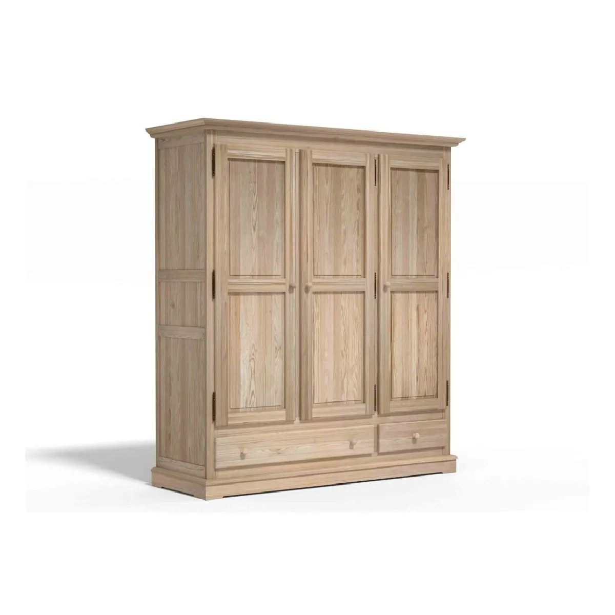 armoire 3 portes & tiroirs ducie - bois naturel