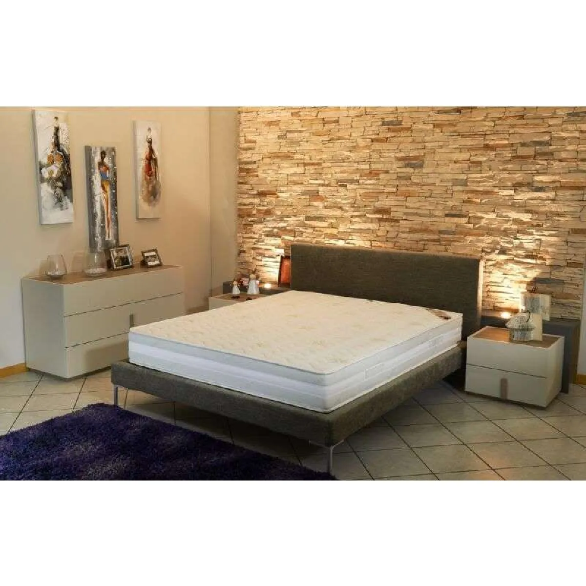 Matelas septnuits 80 x 190 x 22 cm laine doux