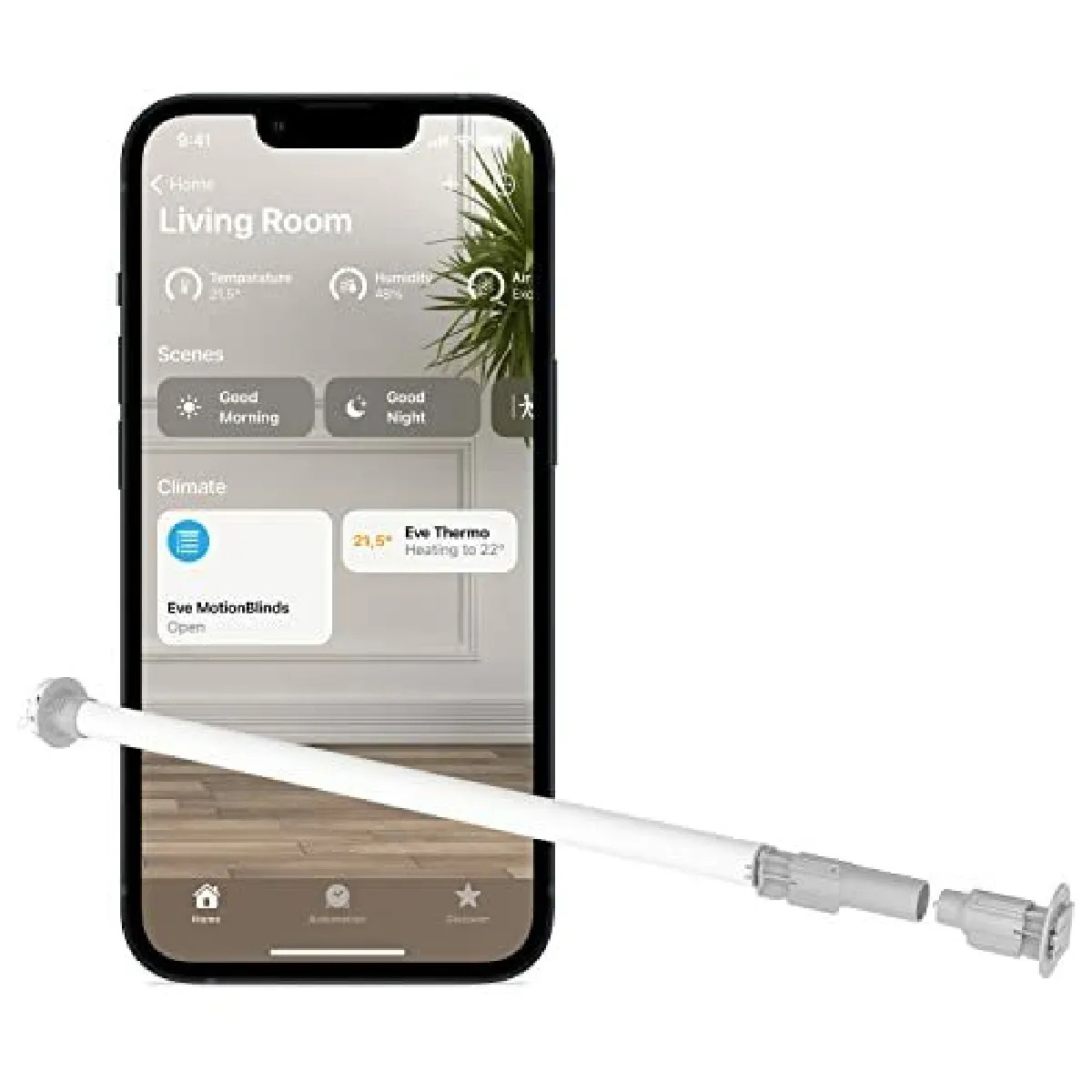 Kit de motorisation Eve MotionBlinds pour stores enrouleurs ? Moteur adaptable sur stores intérieurs existants (Apple HomeKit), programmable, sans passerelle, Bluetooth/Thread