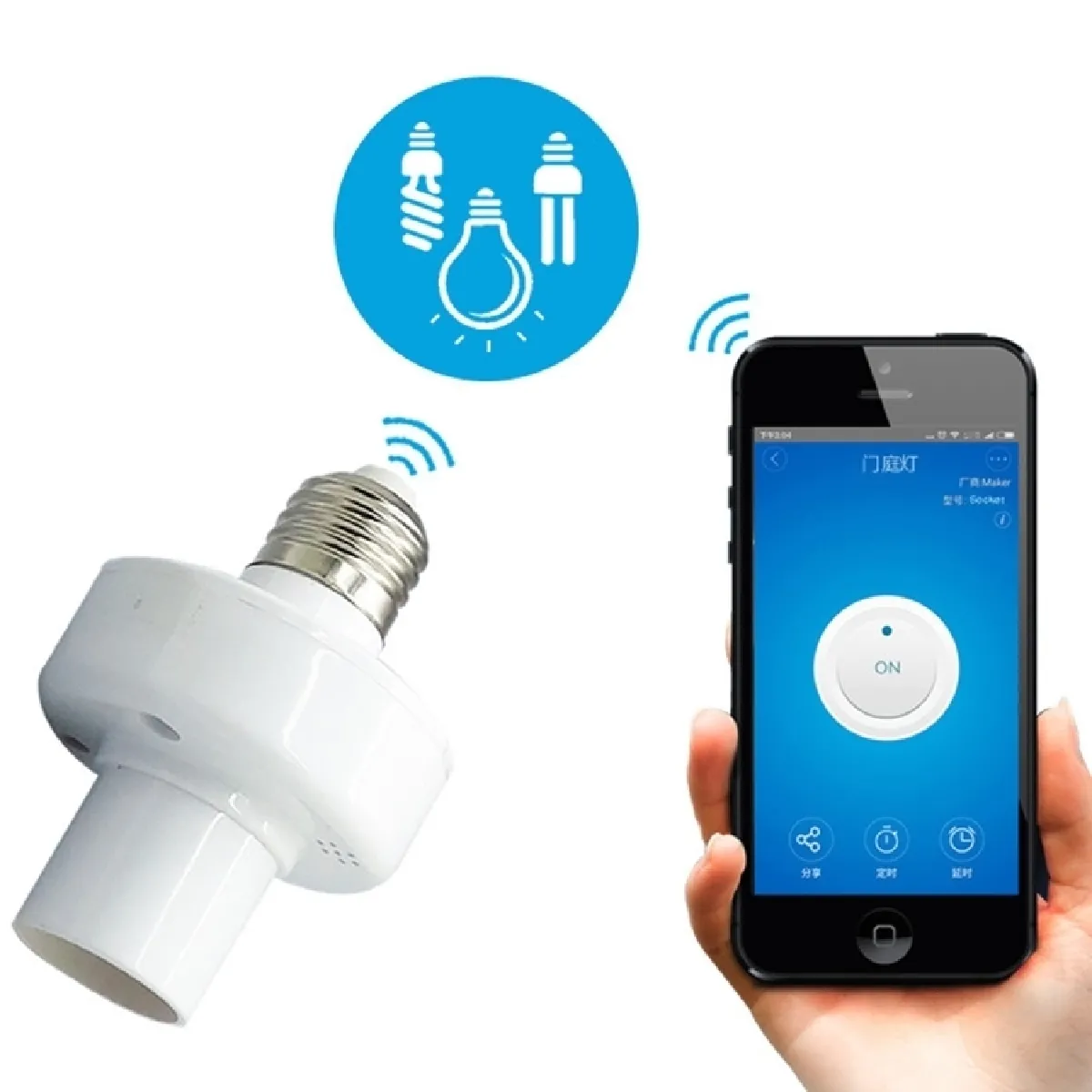 Douilles Ampoule pour Smart Home, AC 90-250 V Slampher RF eWelink Téléphone APP WiFi 2.4 GHz E27 Smart Lampe Titulaire avec Alexa Echo Contrôle de la Voix