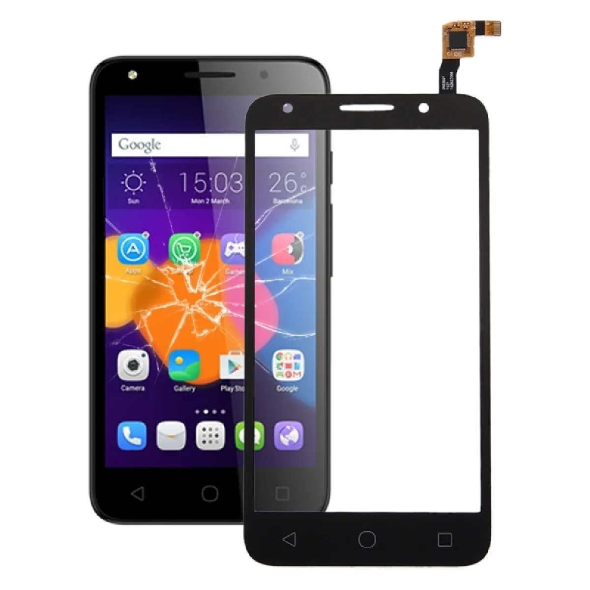 Pour Alcatel One Touch Pixi noir 4 5.0 4G / 5045 écran tactile Digitizer Assemblée pièce détachée