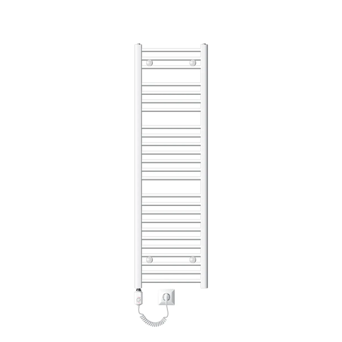 LuxeBath Radiateur électrique pour salle de bains Sahara 400x1500 mm Blanc raccord latéral droit & thermoplongeur 900W