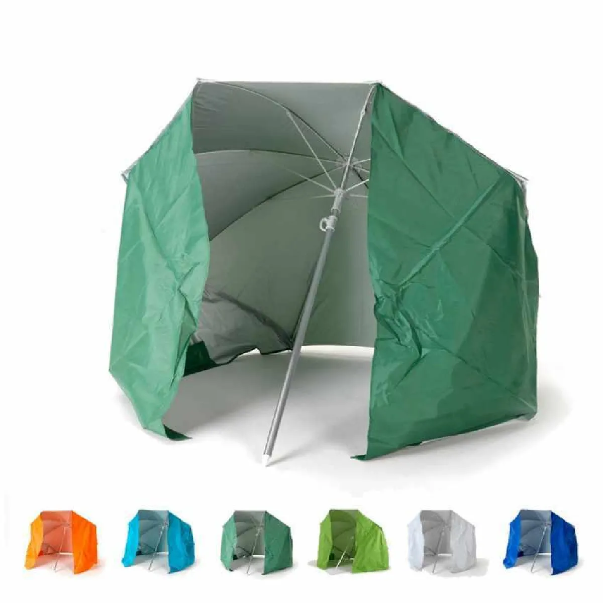 Parasol de plage pliable portable léger aluminium tente 160 cm Piuma, Couleur: Vert foncé