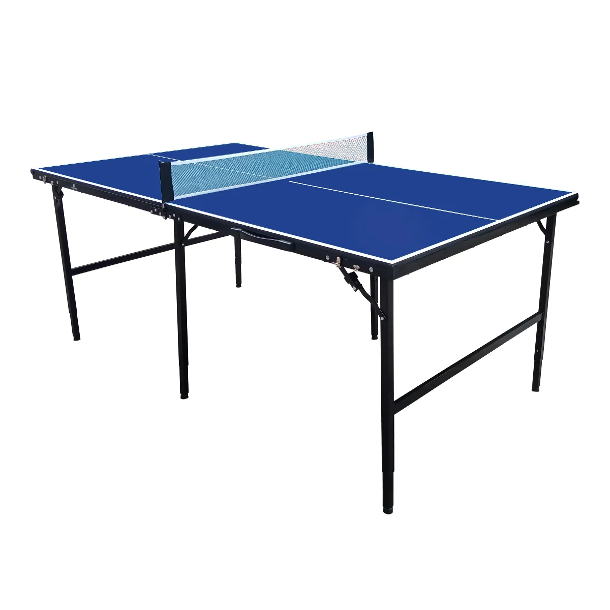 COUGAR Table de Ping Pong Midi 1800 Portable Bleu - Ping Pong de Table Cadre Robuste Aluminium, Protections Angles - Tennis de Table Pliable, Rangement Facile, Garantie de 2 ans.