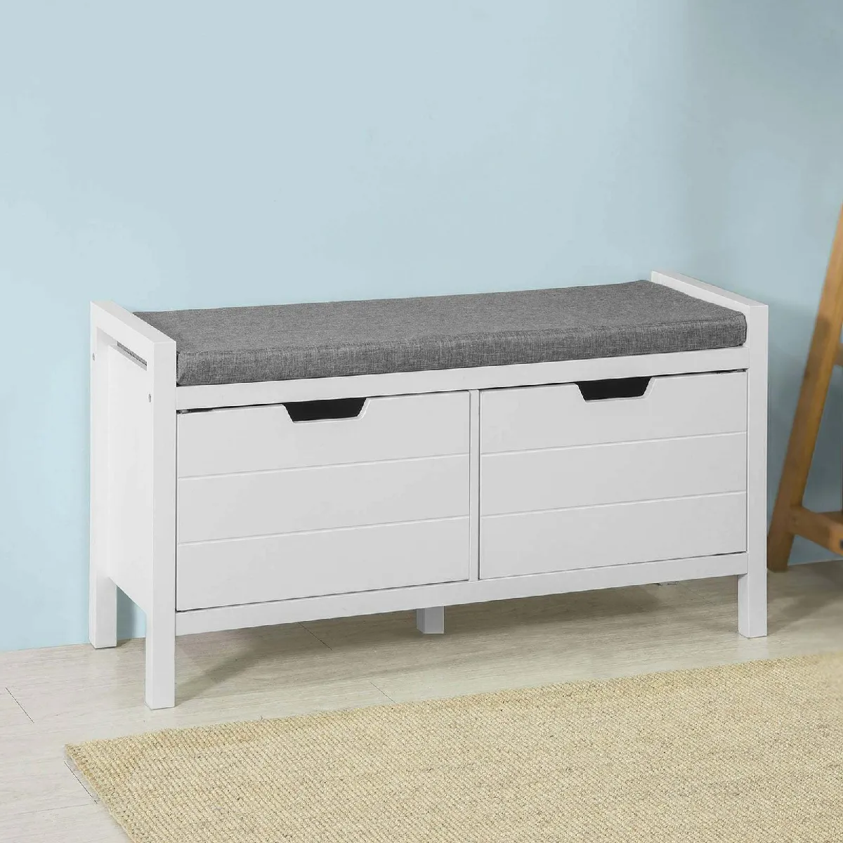 SoBuy FSR63-W Banc de Rangement Meuble Bas Entrée Meuble d'Entrée Commode à Chaussure