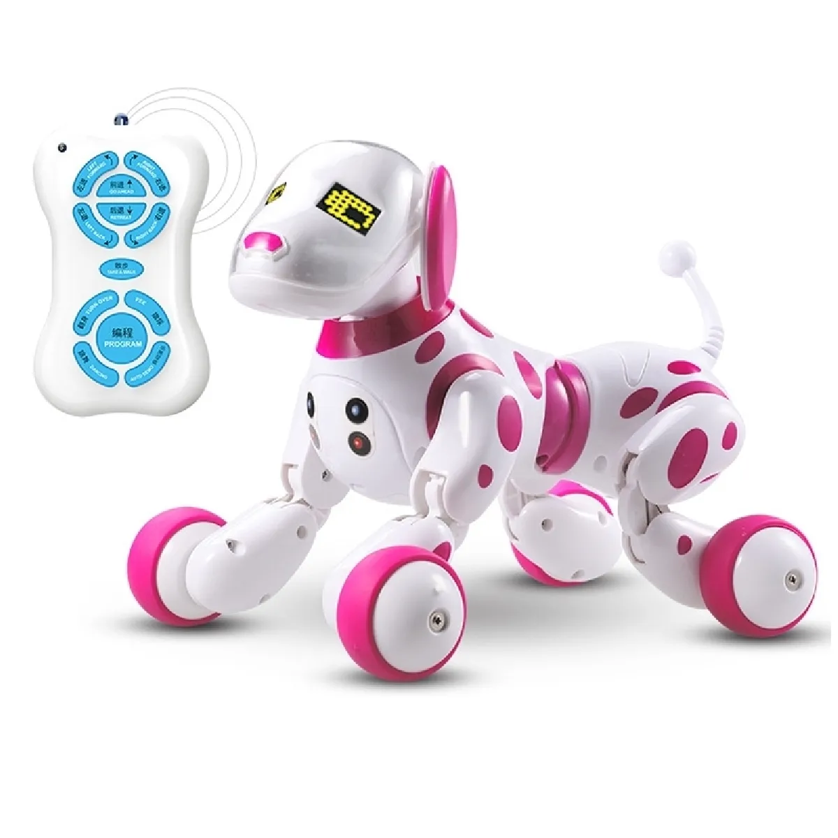 Jouet Robot Intelligent Sensing Dog Pet Education précoce pour Interactive-Parent (Rose Blanc)