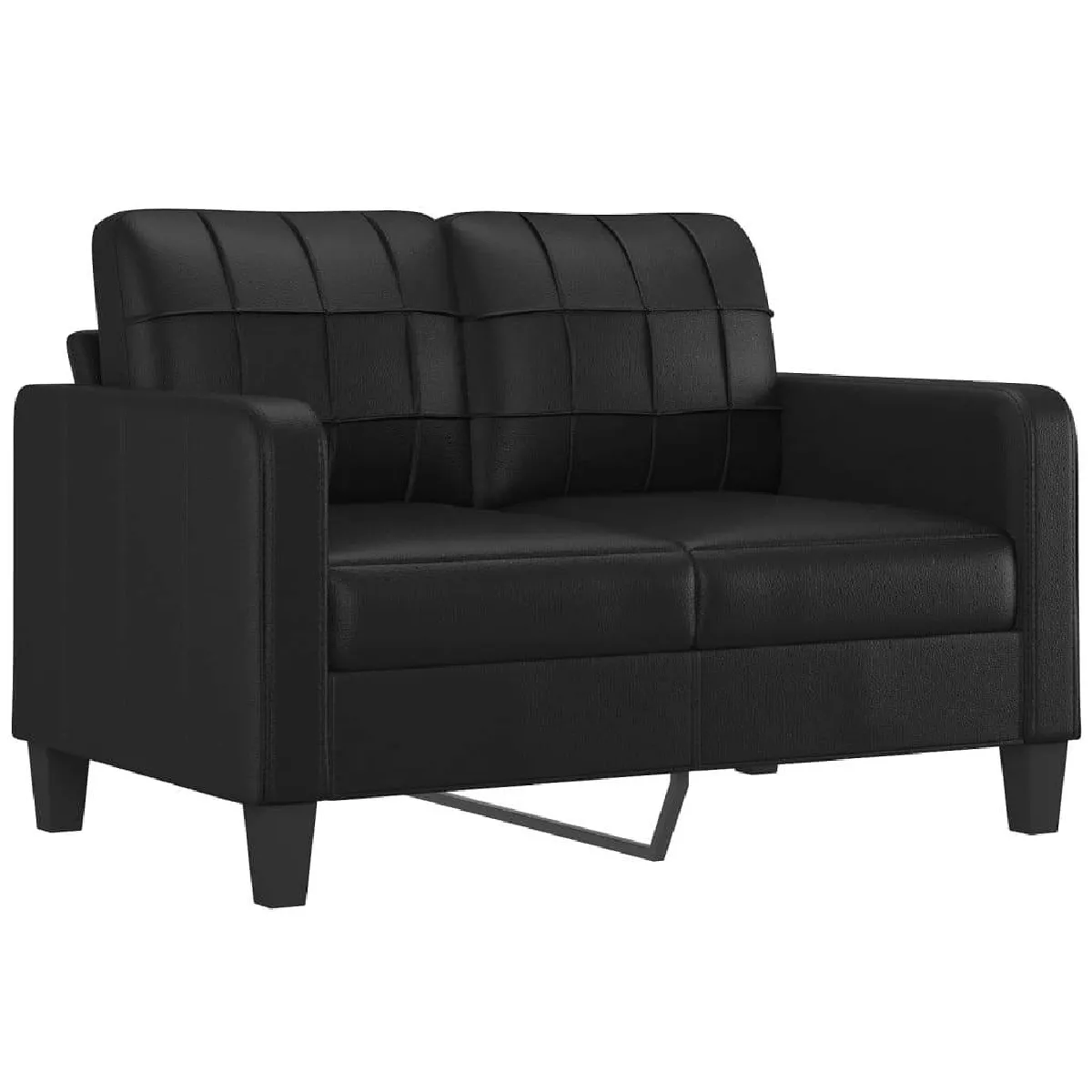 Canapé à 2 places,Sofa de Salon,Canapé droit Noir 120 cm Similicuir -GKD959514