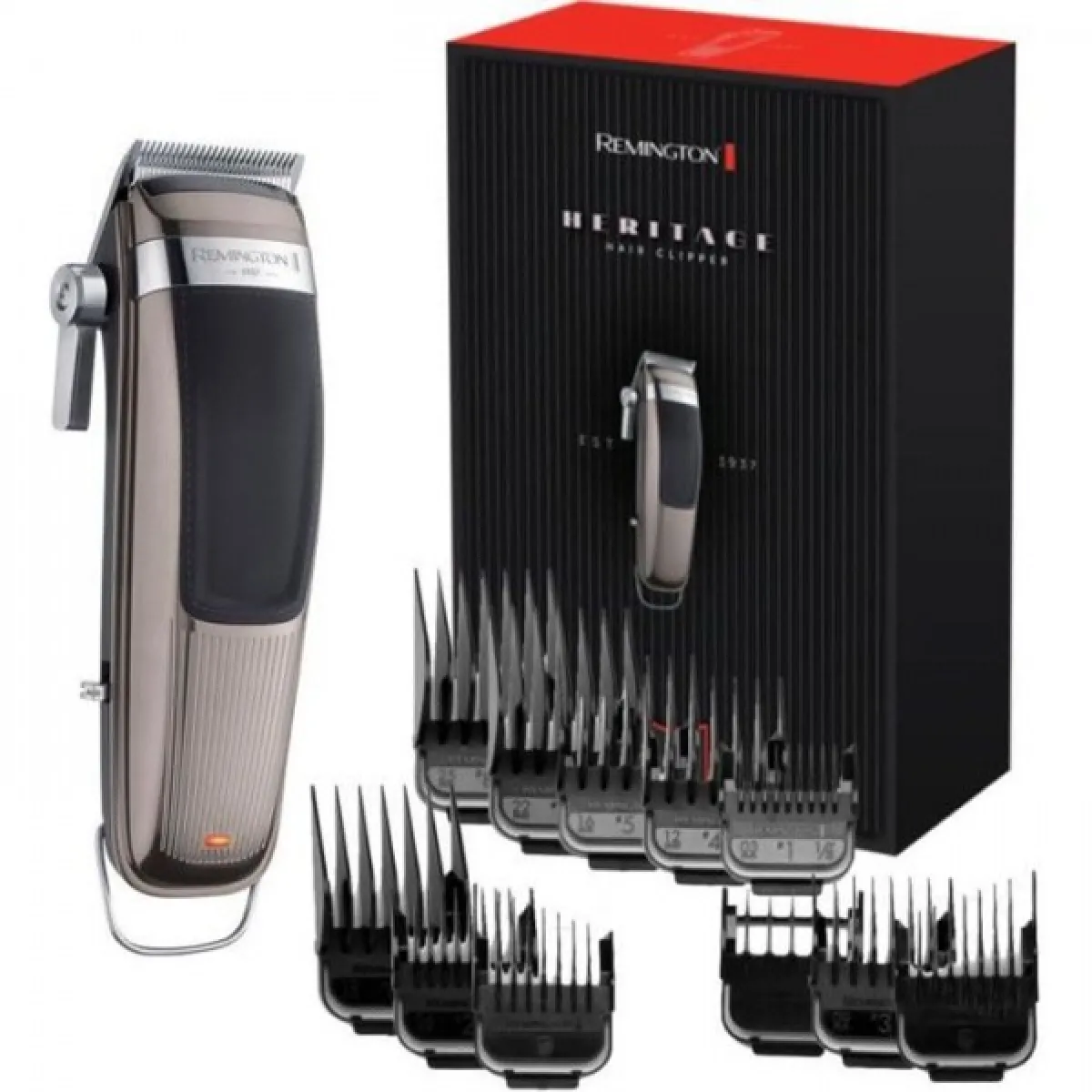 Tondeuse a Cheveux Remington HC9100 Cheveux Professionnelle Heritage - Lames Amovibles et Lavables - Moteur Pro - 11 Sabots