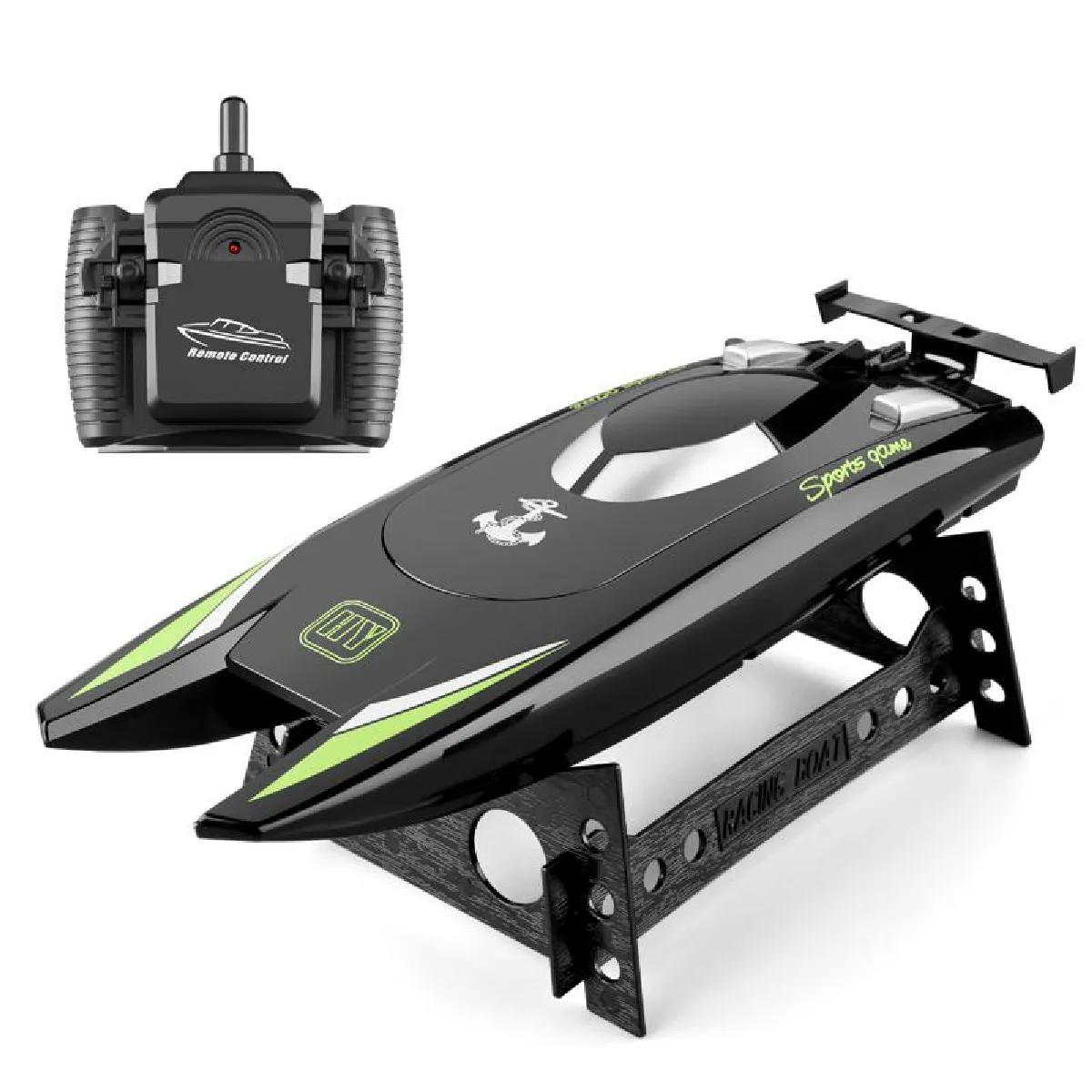 Leader 2.4G radio RC bateau 25 km/h haute vitesse RC bateau de course 7.4V capacité batterie bateau télécommandé double moteur - RC sous-marin (km)