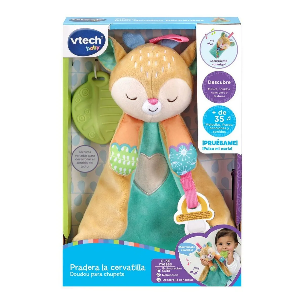 Anneau de dentition pour bébé Vtech La Cervatilla Meadow Jouet Peluche 2 en 1